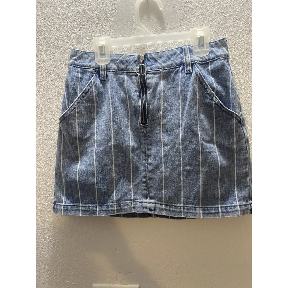 PacSun vintage Women's Size 27 Blue White Pinstripe Denim Mini Skirt Y2K Casual